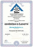 Asociace výrobců a dodavatelů zdravotnických prostředků - certifikát